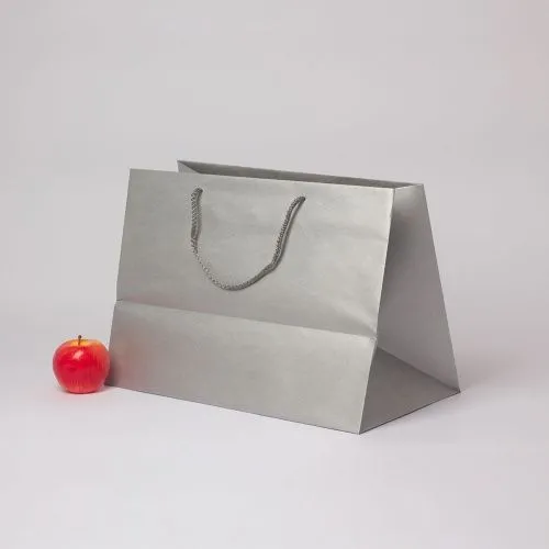 Пакет 45x32x25, серебро, плотный крафт