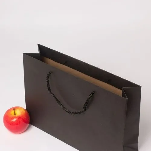 Пакет 35x25x10, чёрный, плотный крафт