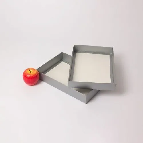Коробка крышка-дно 30x5x20, серебро, картон
