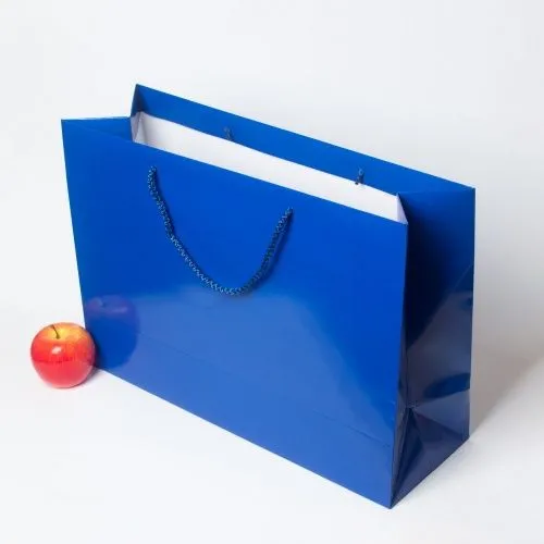 Пакеты бумажные, 47x34x16, синий глянец