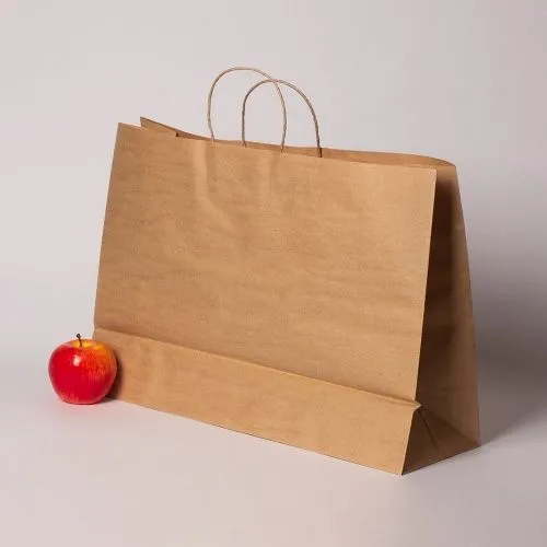 Пакеты бумажные, 47x34x16, "Елочки", коричневый