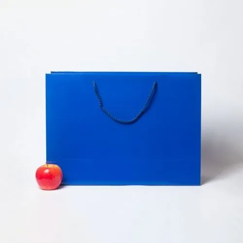 Пакеты бумажные, 47x34x16, синий глянец