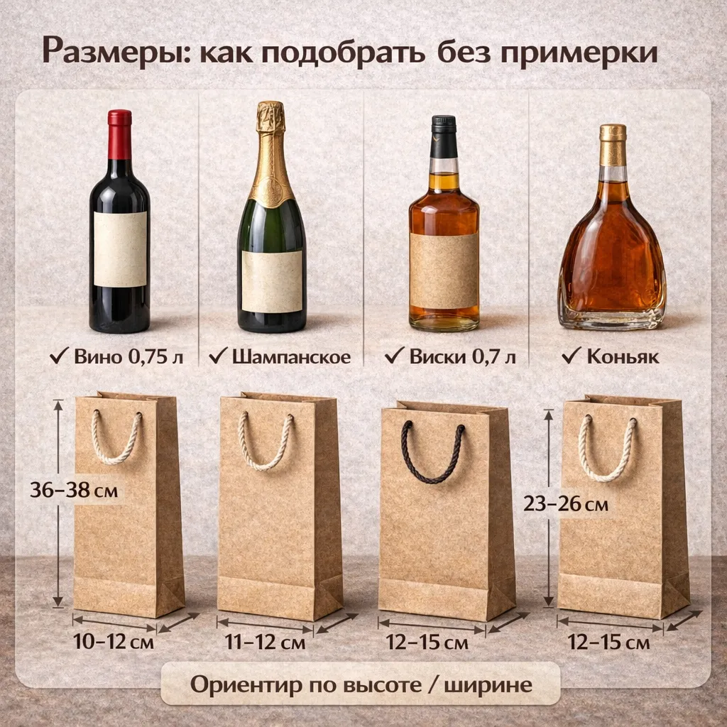 Как подобрать подарочный покет под бутылку