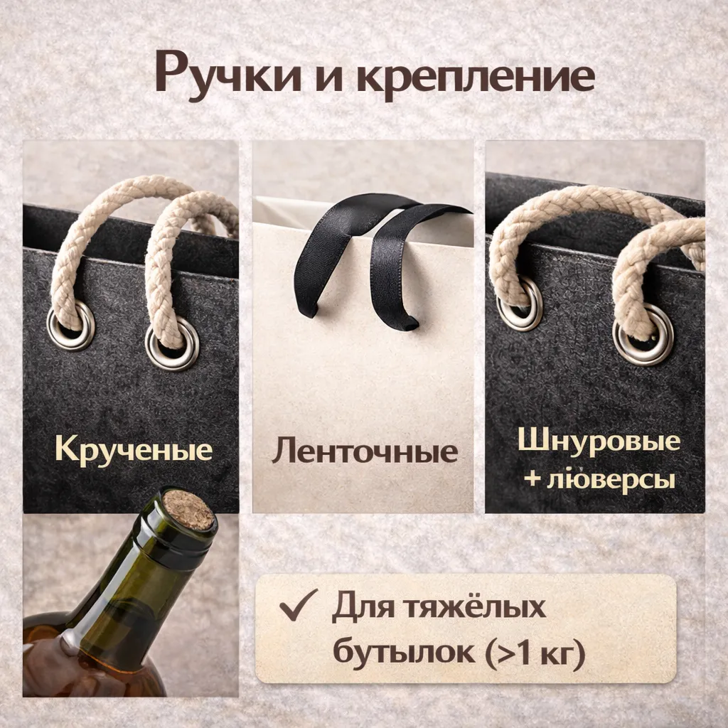 Материал ручек для подарочных пакетов