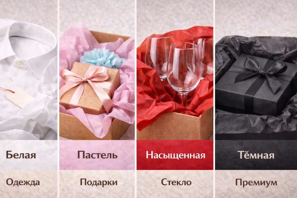 Цвета бумаги тишью